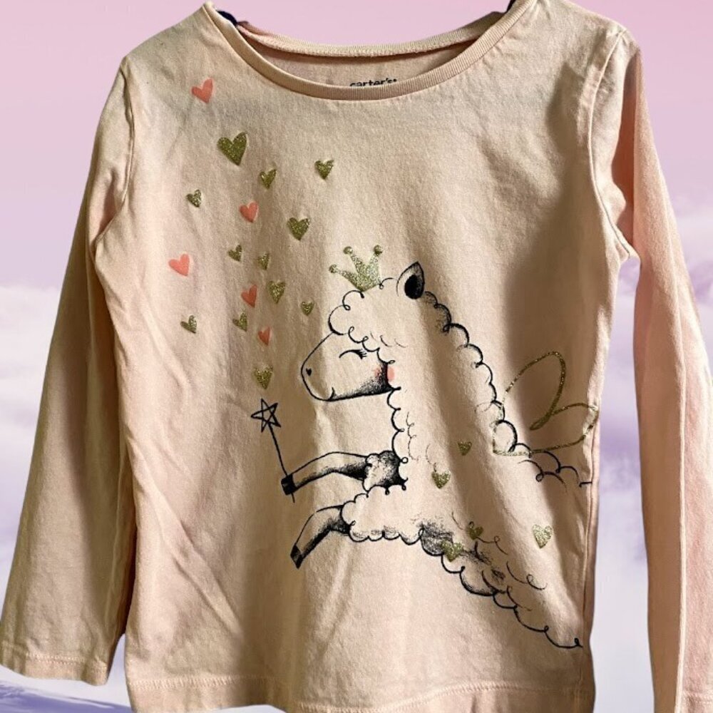 Carter's Heart Glitter Graphic Long Sleeve